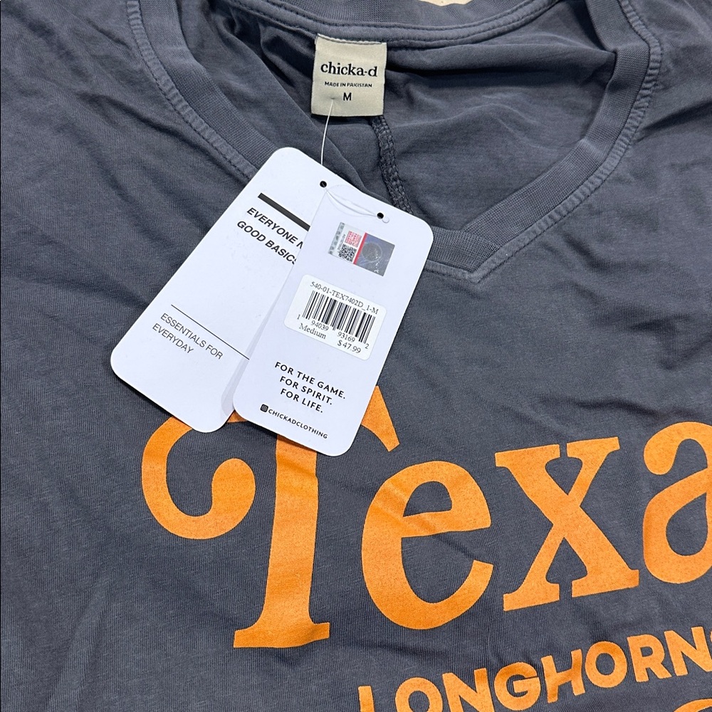 Texas Longhorns Ladies Chicka-D Gray Vintage Worn T-Shirt Tee NWT Size S - Picture 7 of 7